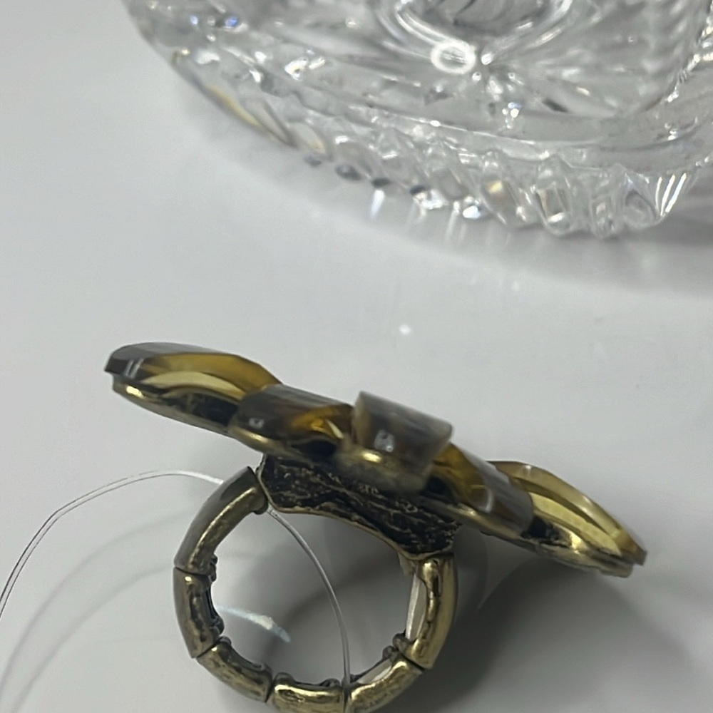 LEOPARD&CRYSTAL FLOWER RING - Picture 8 of 9